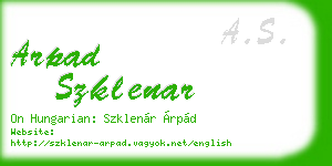 arpad szklenar business card